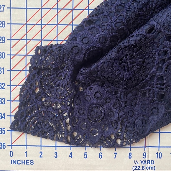 laundry by Shelli Segal Dress Womens 8 Blue Lace Short Sleeve Mini Dress Party - Picture 11 of 11